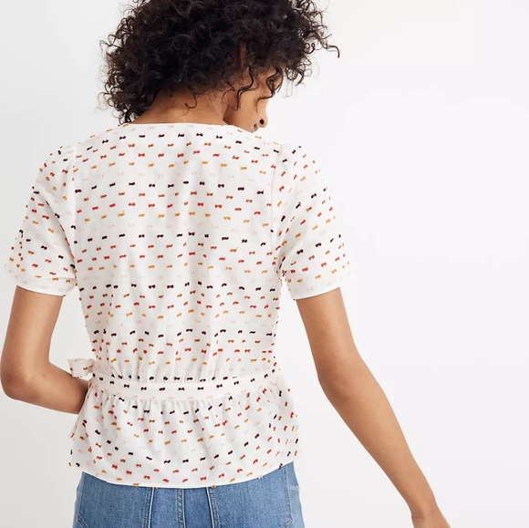 Madewell Ruffle-Hem Wrap Top in Clipdot size XXS - Picture 11 of 11